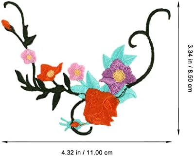 Wakauto Lány Ruházat 4db Rózsa Virág Hímzéssel, Javítás Varrás DIY Jármű Dekoráció, Hímzés, Csipke Rátét DIY Hímzett Appliqués