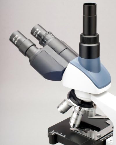 AmScope T120B-10M Digitális Profi Siedentopf Trinocular Összetett Mikroszkóp, 40X-2000X Nagyítás, WF10x, valamint WF20x Szemlencse,