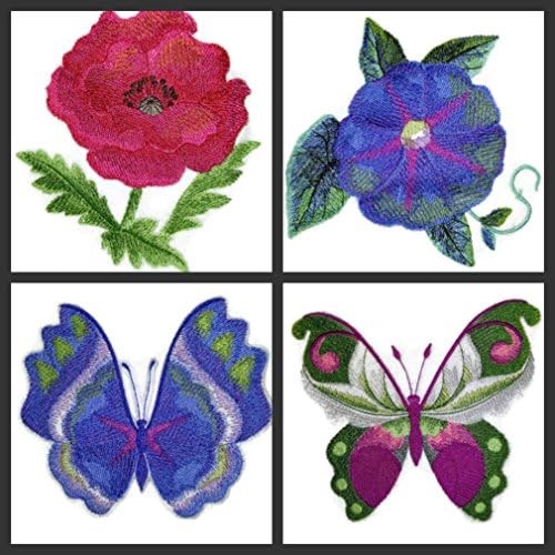 BeyondVision Egyéni, Egyedi Akvarell Virágokat, Lepkéket [Akvarell Pipacs Virágzik] Hímzett Vasalót/Varrni Patch [5.06 * 4.85] [Készült