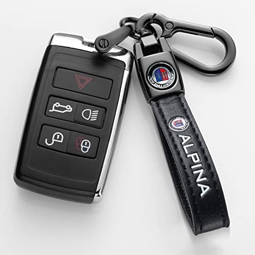 Longzheyu Valódi Bőr Kulcstartó Autó Kompatibilis a BMW Alpina Nagy Teljesítményű Autók,kulcstartók Gyűrű Férfi meg egy Nő zsinór