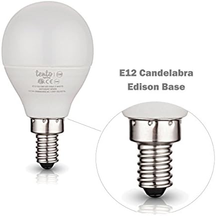 Tento Világítás E12 A16, Gyertyatartót Edison Bázis, Gömb Alakú Energiatakarékos Ventilátor LED Izzók, Meleg Fehér, 240 Fokos sugárzási