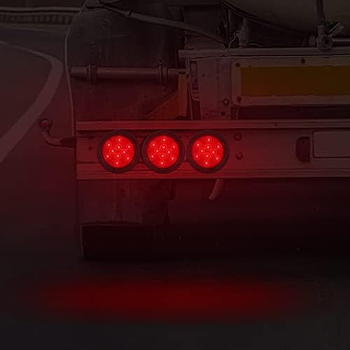 16 Db 4 es Kerek LED-es hátsó Pótkocsi Világítás, 10 LED-es Pótkocsi Helyzetjelző Lámpák Vízálló 12V Fék Viszont Ne Fények Lezárt süllyeszthető