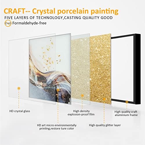 Nappali Arany Glitter Kézműves Absztrakt Wall Art Dekoráció Képek, Nagy Táj Edzett Üveg Ujjlenyomatot, hogy Otthon Dekoráció,