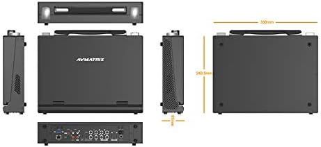 Avmatrix PVS0613 Videó Kapcsoló Hordozható 6 Csatorna 4×SDI, 2×HDMI Videó Mixer Átalakító a 13.3 hüvelykes FHD LCD Monitor(PVS0613)