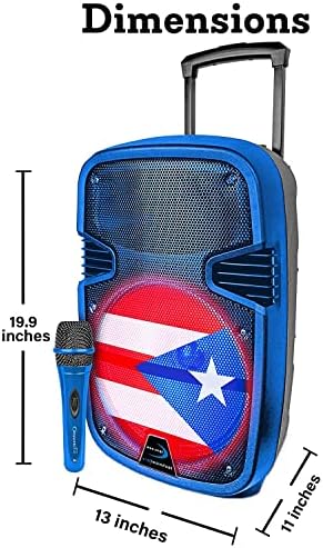 Műszaki Pro 1200 Watt Hordozható Újratölthető 12, Puerto Rico Bluetooth LED Hangszóró, USB SD-Kártya Bemenet, Felső, illetve Oldalsó Carry