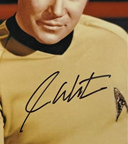 William Shatner Dedikált 11x14 Star Trek Ül Fotó - Beckett Auth Fekete