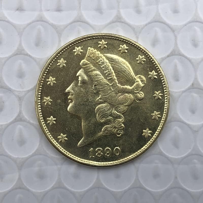 1890C Verzió Amerikai, 20 Arany Érme-Antik Réz Kézműves Külföldi Emlékérme 34MM