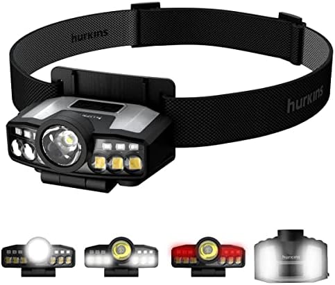 hurkins Orcap, Fényszóró + Klip Kap Fényt, 120° Széles Látószög Újratölthető Vízálló LED. Nagy Kemping, Vadászat, Futók, Kirándulni, Szabadban