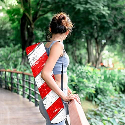 Jógaszőnyeg táska Állítható vállpánttal Teljes Zip Jóga Szőnyeg hordtáska a Nők Amerikai Zászló Durva Grunge Szomorú Textúra