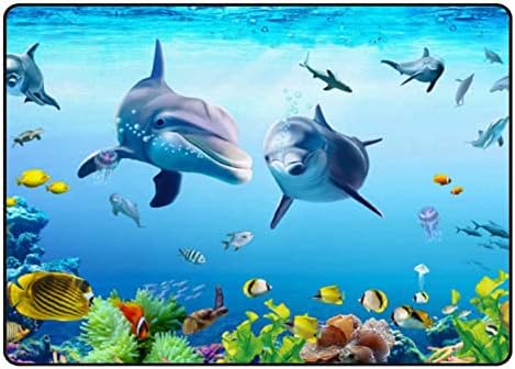 Tele Beltéri Szőnyeg Játszani Mat Víz alatti Világ Delfin Nappali Hálószoba Oktatási Gyerekszoba Szőnyeg Szőnyeg 60x39inch