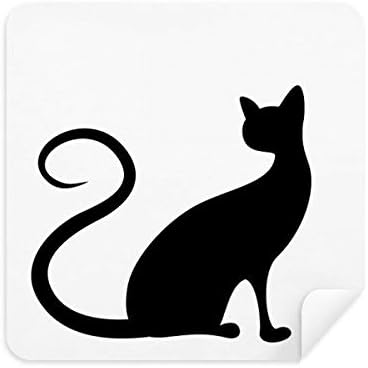 Elegáns Fekete Macska Állat Sziluett Szemüveg Tisztító Kendővel Telefon Képernyő Tisztító Velúr Szövet 2db