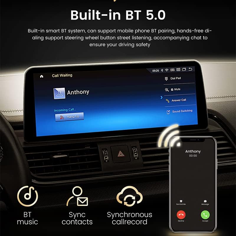 Android 12 Autó Rádió Sztereó BMW 3 5 6 Sorozat E90 E92 E60 2009-2012-es CIC Rendszer, Biorunn 8.8 colos GPS Navi Octa-Core hangvezérlés Vezeték