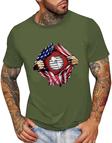 XXVR Férfi Hazafias Rövid Ujjú póló, Nyári Amerikai Zászló Nyomtatás Sleeve Alkalmi Laza Divat Alapvető Tee Maximum