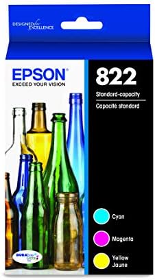 Epson 822 Standard Kapacitás, Cián, Magenta, Sárga Sárga & T822 DURABrite Ultra Tinta Standard Kapacitású Fekete Cartridge (T822120-S),