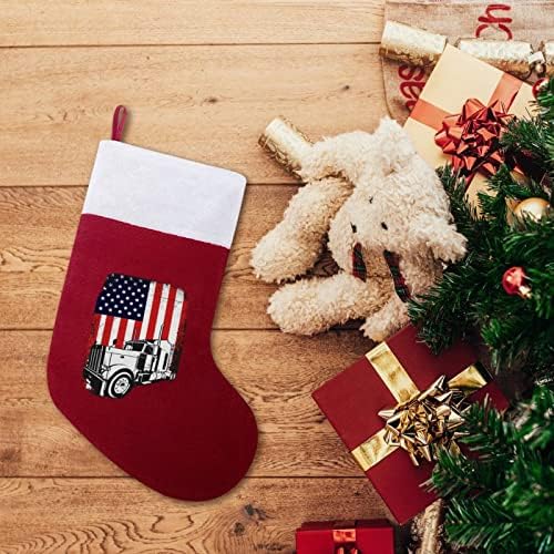 Amerikai Zászló Teherautó-Sofőr Karácsonyi Harisnya, Zokni, Plüss Kandalló a karácsonyfa lakberendezés