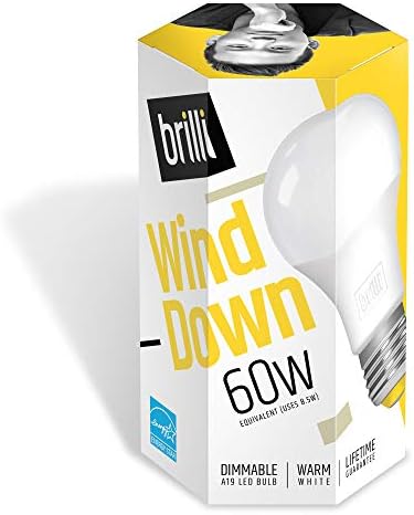 Brilli Wellness Világítás 23177-000 Szél Le Pihentető Szabályozható LED 19 8.5-watt (60W Egyenértékű) Izzó, 1-Csomag, Meleg Fehér