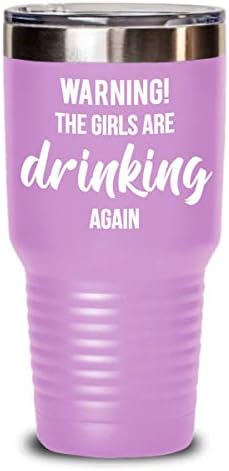 Figyelmeztetés A Lányok Újra Iszik Dobon, Vicces Legjobb Barátom Ajándék, BFF Nővér, Bögre, pohár, pohár (Rózsaszín, 20 oz)