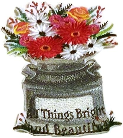 Egyéni, Egyedi Tavaszi Virágokat a Váza[Minden Ragyogó, Gyönyörű ] Hímzett Vasalót/Varrni Patch [5.87 * 8.77] [Készült az USA-ban]