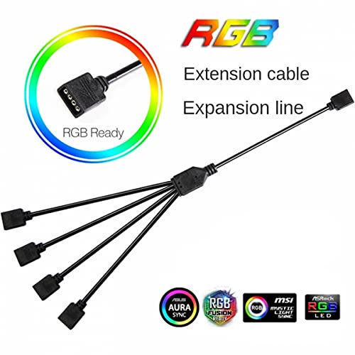 DKE&YMQ RGB Hosszabbító Kábel 3 Pin, RGB Felület Hosszabbító Kábel, 5 V Argb3-Pin1-2/1-3/1-4/1-5 Csatlakozó Elosztó