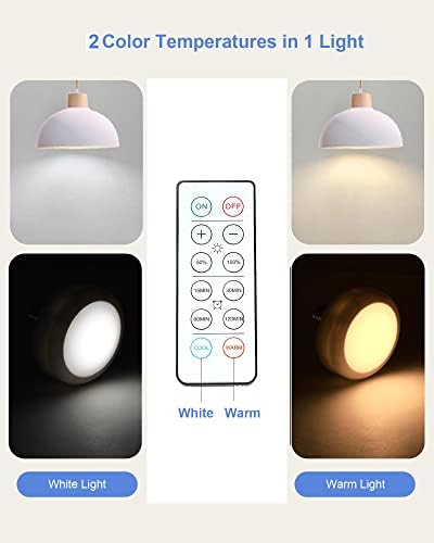Bailoch 4 Csomag elemes Izzók,AA elemes LED Izzó Távirányítóval a Lámpák, Szabályozható Vezeték nélküli Időzítő Korong Fény