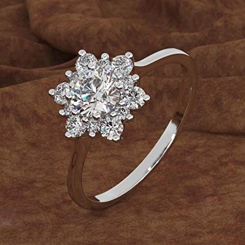 Vékony Hópehely Gyűrű 925 Ezüst Kristály Virág, Ékszerek, Női Divat, Kecses ezüstözött Gyűrű Nyilatkozat