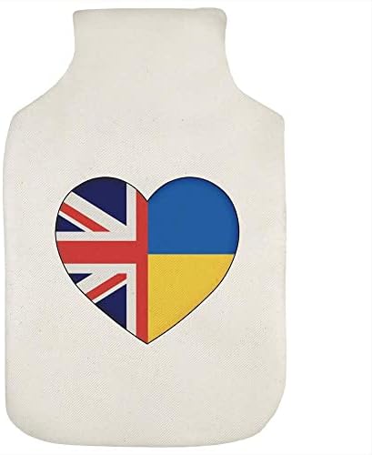 Azeeda Egyesült Királyság Ukrajna Zászló Szív Meleg Víz Üveg Fedelét (HW00027913)