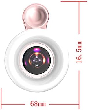 SLATIOM Mobiltelefon Fényt 15X Makró Objektív Hordozható Önarckép LED Gyűrű Vaku Telefon Önarckép Lámpa Egyetemes Gyűrű Klip Fény (Szín
