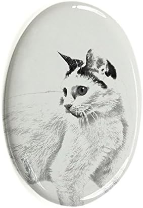 Művészeti Kutya Kft. Japán Bobtail Macska, Ovális alakú Sírkő a Kerámia egy Kép egy macska