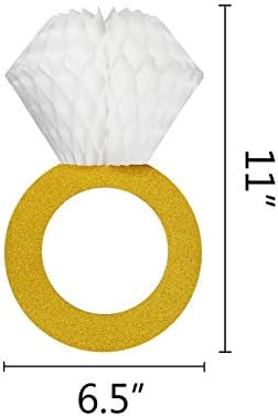 Csillogó Arany Honeycomb Gyémánt Gyűrű Lógó Díszek (3 Db) Lánybúcsú Eljegyzési Parti Leánybúcsú Házassági Évforduló Kellékek