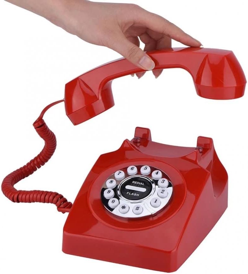 SJYDQ Forgó Tárcsa Telefon Vezetékes Retro Telefon a Home Office zajszűrő Vintage Antik Telefon