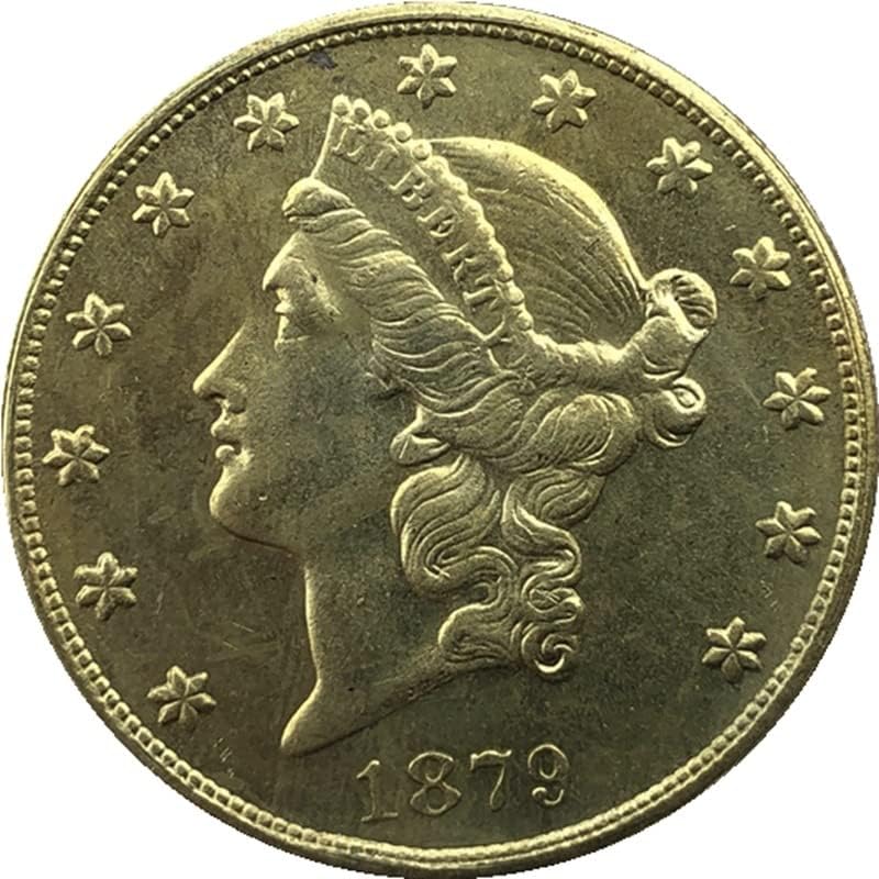 189P Verzió Amerikai, 20 Arany Érme-Antik Réz Kézműves Külföldi Emlékérme 34MM