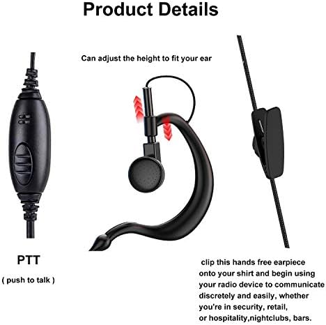 SAMCOM Walkie Talkie Fülhallgató Mikrofon G Alakú, 2 Pin Fülhallgató Puha Fül Horog, Fülhallgató, Headset, 3,5 mm-es Csatlakozó Fül-Hook-Figyelj