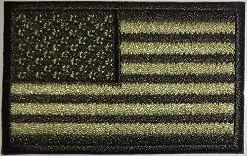 Amerikai Zászló Javítás Ezüst Zöld USA Zászló, 3 x 2 cm - Katonák, Katonák Hímzett Vasalót/Varrni Javítás