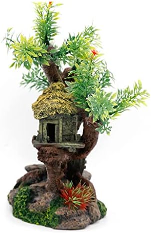 TJLSS akvárium Tereprendezés Kreatív Gyanta Dekoráció Fa Törzsére Virágok, Növények Tartozékok (Szín : Természetes, Méret : 19.5x12x27cm)