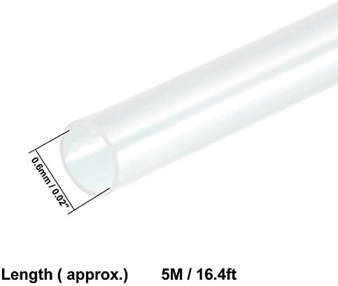 uxcell Hő Zsugorodó Cső 0.6 mm-es Dia 5m 2:1 Hő zsugorcső Wire Wrap Tiszta