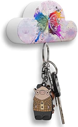 Akvarell Pillangó Mágneses Kulcs Horog Felhő Alakú Fal Keychains Jogosultja Fogas Szervező a Home Office Kollégiumi Szoba Dekoráció