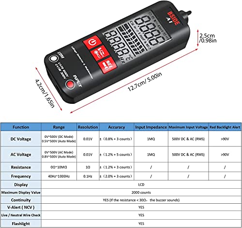 Digitális Multiméter,A1 Teljesen Automatikus Anti-Égési Intelligens Multiméter,érintésmentes AC/DC Feszültség Teszter,Auto