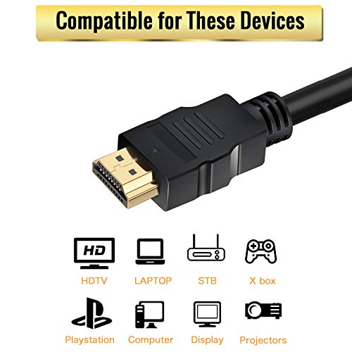 DEEGO HDMI Kábel 10 ft, 2 Csomag 10 Méter Magas Sebesség HDR 2.0 HDMI Kábel Támogatja @60Hz, Ultra HD 18Gbps HDMI Kábel Arany Bevonatú Connetor