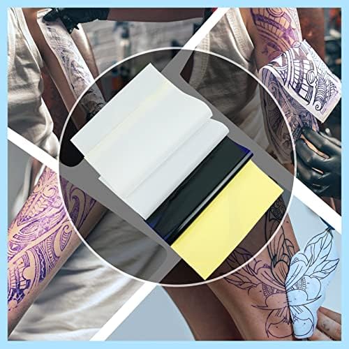 MOKOHOA Tetoválás Transzfer Papír, 100 Lap Stencil Transzfer Papír a Tetoválás, 4 Réteg Premium DIY Tetoválás pauszpapír Transfer