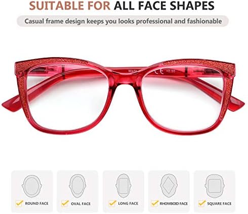 Eyekepper 4-Pack Női Olvasó Szemüveg Macska-szem Minta Design Olvasók a Nők +3.00