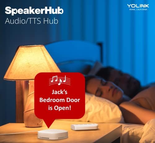 YOLINK LoRa Okos Ajtó Érzékelő Starter Kit: SpeakerHub Audio Hub & (3) Ajtó Érzékelők - Akár 1/4 Mérföld szabadtéri Hatótávolsága,