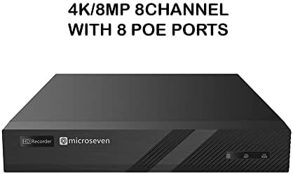 Microseven 4k-8 Csatorna-8 Port PoE H. 265 Network Video Recorder (8CH 1080P/3MP/4MP/5MP/6 mp-es/4K) Támogatja akár a 8x8-Megapixeles