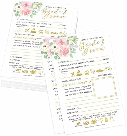 25 Virágos Mad-Lib-Esküvői Tanácsadás Kártya, 24 Esküvői Köszönöm Jegyzetek Üres Belül, Alternatív Esküvői vendégkönyv, Esküvői ajándékok