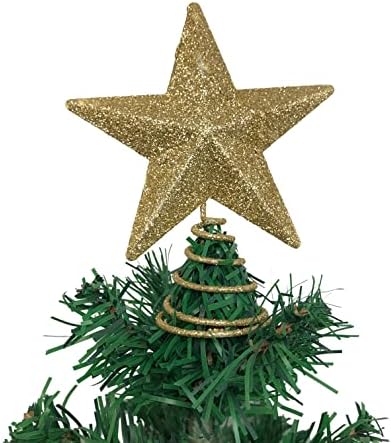PEPPERLONELY Mini Csillogó Csillag csúcsdíszt Karácsonyi Díszek, 5 Cm, Arany
