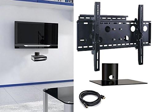 2xhome – Új TV Fali Konzol (egykarú) & 1 (Egy) Egy Polc Csomag – Secure Konzolos LED-LCD-Plazma Smart 3D-s WiFi Flat Panel Monitor