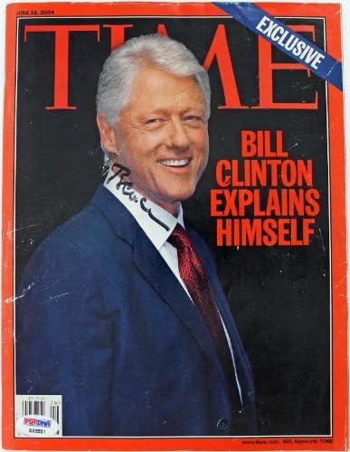 Bill Clinton elnök Hiteles, Aláírt 2004-Ben a Time Magazin a PSA/DNS B93551