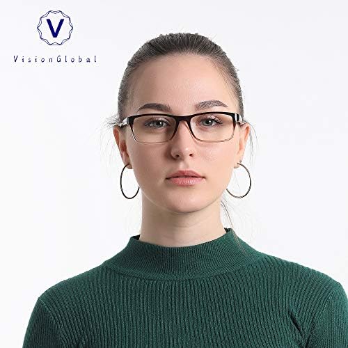 VisionGlobal Kék Fény Blokkoló Szemüveg Nők/Férfiak, Számítógép, olvasás, Anti Terhelését, Elegáns Szögletes Keret