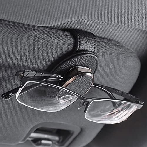 DEWRY 2 Csomag Fém, Bőr Napszemüveg tartó Autós, Univerzális Autós Napellenző Napszemüveg Tartó, Klip Bőr Szemüveg Fogas, valamint
