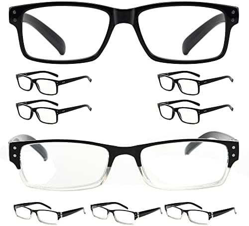 Eyekepper Menteni 10% - os Csomagban 5 Csomag Klasszikus Fekete Szemüvege a Férfiak, mind a 4 Csomag Két hangú, Fekete, Tiszta Olvasók +2.25