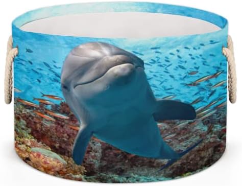 Delfin Víz alatti Nagy, Kerek Kosarak Tároló Szennyes Kosár fogantyúval Takaró Tároló Kosár Fürdőszoba Polcok, Tárolók, a Szervező